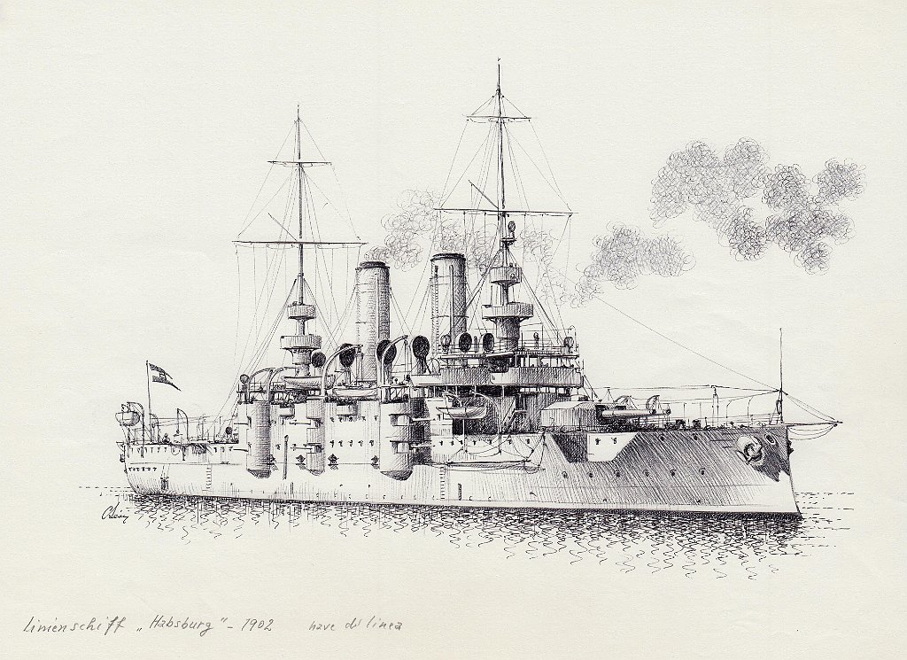 53-Linienschiff 'Habsburg' - 1902 - Nave di linea